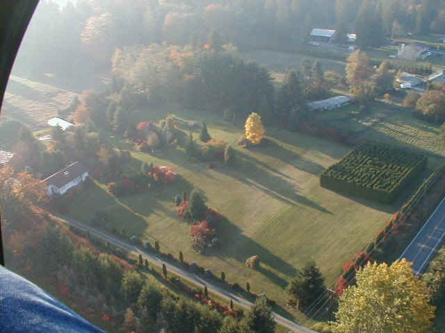 Helicopter shot of mature privacy screening